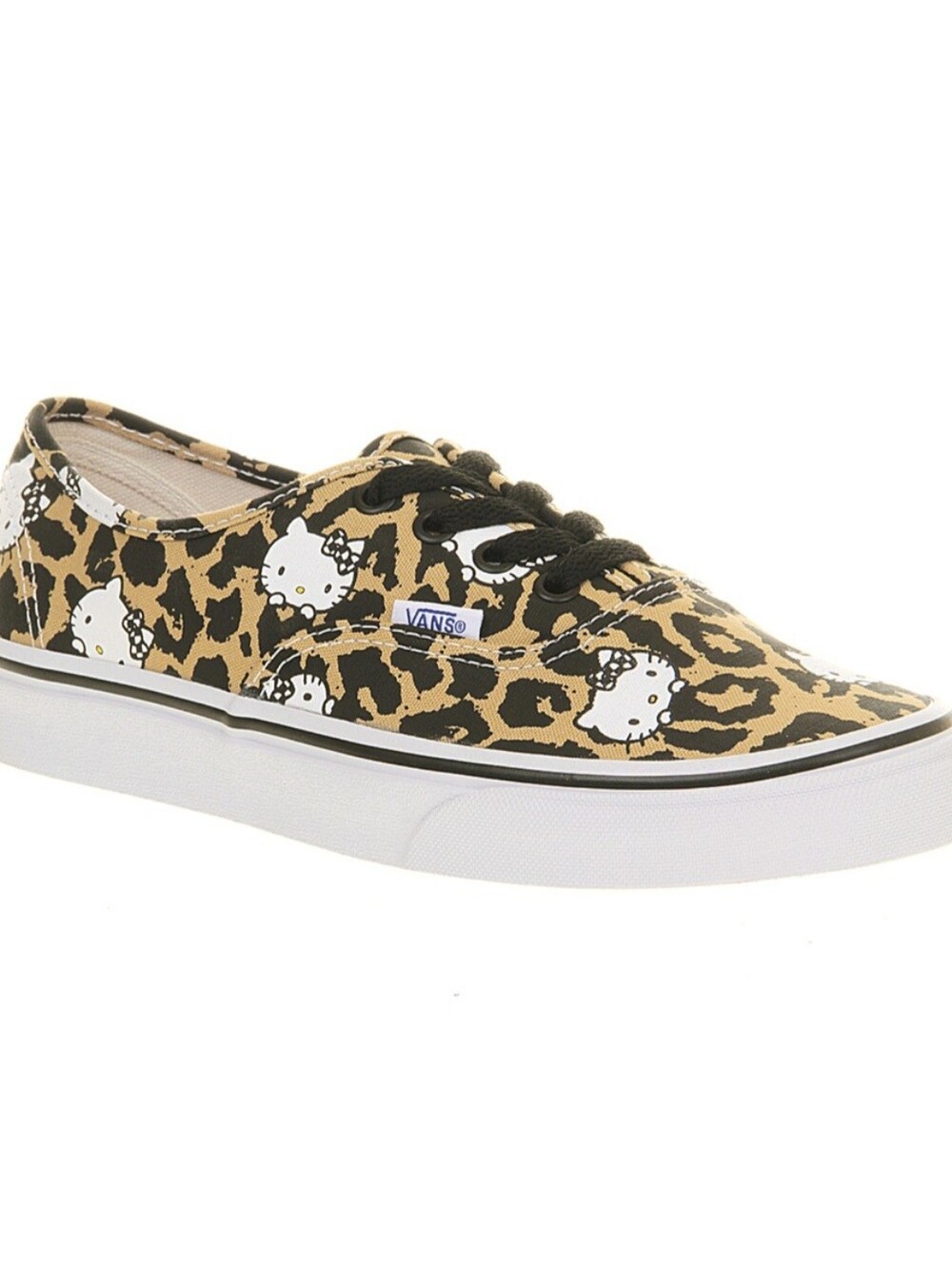 New Vans Leopard Hello Kitty Limited Edition Lace-Up Sneaker - Black/Tan Size 7